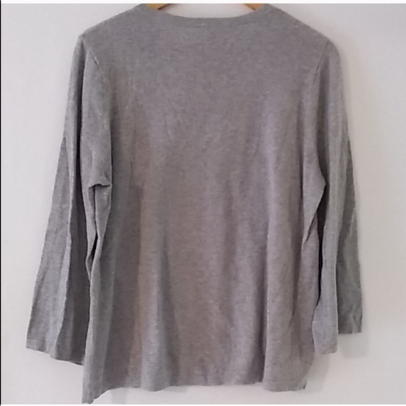 Ann Taylor Knit  top beaded fish front - Picture 2 of 6